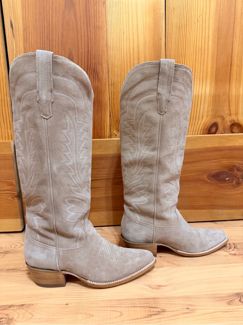 Tecovas Abby WIDE CALF size 9.5 Driftwood - Picture 2 of 6